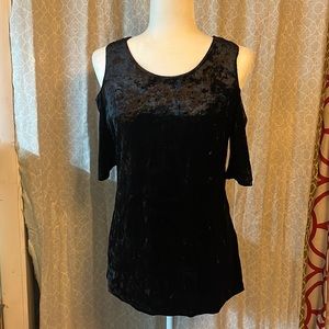 Black open shoulder top